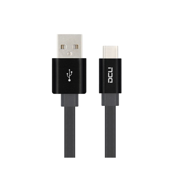 Dcu cable negro conexión usb  a tipo c 3.1 plano y corto 20cm carga y transferencia rápida