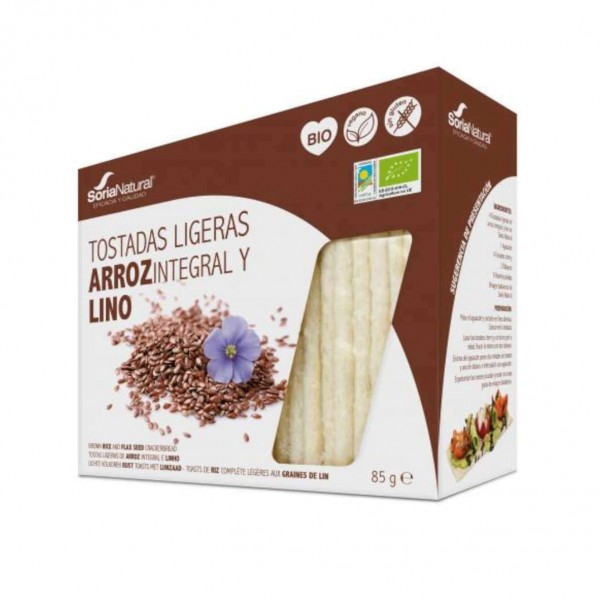 Tostadas Ligeras De Arroz Y Lino 25 Uds Soria Natural