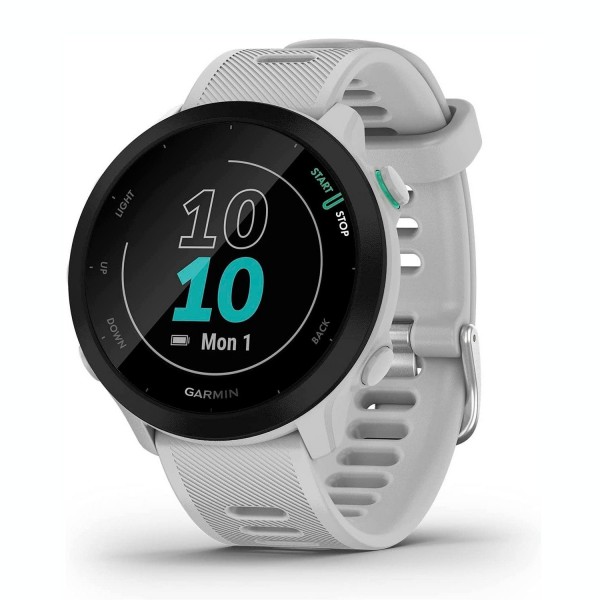 Garmin forerunner 55 blanco/42mm reloj inteligente running/gps/monitor de frecuencia cardíaca