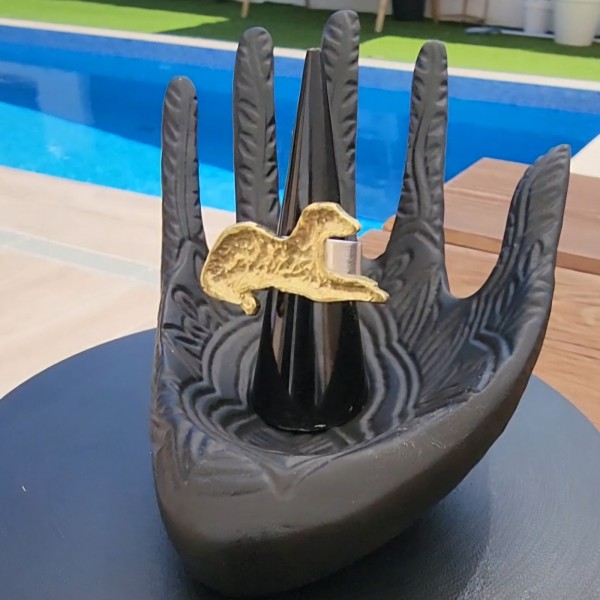 ANILLO GALGO PLATA Y LATÓN (JOYA DE AUTOR)